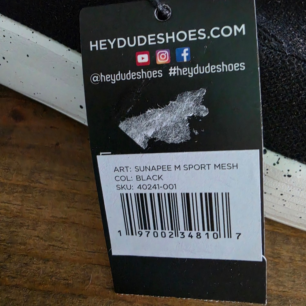Hey Dude Mens Sunapee M Sport Mesh Slip On Sneakers Black White Speckled 14 - Picture 11 of 11